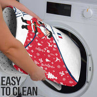 France Christmas Bathroom Set with Santa Wine Glass Eiffel Tower and Holiday Icons Design - Wonder Print Shop