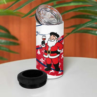 France Christmas 4 in 1 Can Cooler Tumbler with Santa Wine Glass Eiffel Tower and Holiday Icons Design - Wonder Print Shop