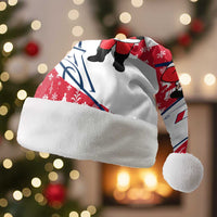 France Christmas Santa Hat with Santa Wine Glass Eiffel Tower and Holiday Icons Design - Wonder Print Shop