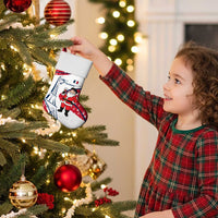 France Christmas Stocking with Santa Wine Glass Eiffel Tower and Holiday Icons Design - Wonder Print Shop