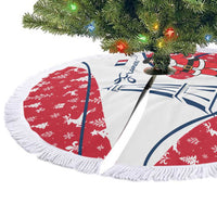 France Christmas Tree Skirt with Santa Wine Glass Eiffel Tower and Holiday Icons Design - Wonder Print Shop
