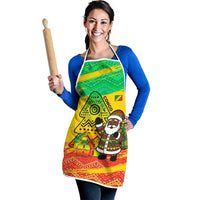 Congo Christmas Apron with African Santa Tribal Tree and Colorful Gift Design - Wonder Print Shop