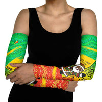 Congo Christmas Arm Sleeves with African Santa Tribal Tree and Colorful Gift Design - Wonder Print Shop
