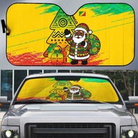 Congo Christmas Auto Sun Shade with African Santa Tribal Tree and Colorful Gift Design - Wonder Print Shop
