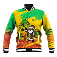 Congo Christmas Baseball Jacket with African Santa Tribal Tree and Colorful Gift Design - Wonder Print Shop