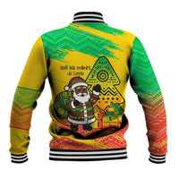 Congo Christmas Baseball Jacket with African Santa Tribal Tree and Colorful Gift Design - Wonder Print Shop