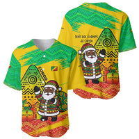 Congo Christmas Baseball Jersey with African Santa Tribal Tree and Colorful Gift Design - Wonder Print Shop