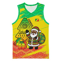 Congo Christmas Basketball Jersey with African Santa Tribal Tree and Colorful Gift Design - Wonder Print Shop