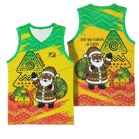 Congo Christmas Basketball Jersey with African Santa Tribal Tree and Colorful Gift Design - Wonder Print Shop