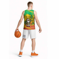 Congo Christmas Basketball Jersey with African Santa Tribal Tree and Colorful Gift Design - Wonder Print Shop