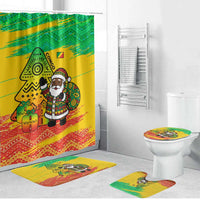 Congo Christmas Bathroom Set with African Santa Tribal Tree and Colorful Gift Design - Wonder Print Shop