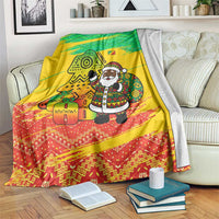 Congo Christmas Blanket with African Santa Tribal Tree and Colorful Gift Design - Wonder Print Shop