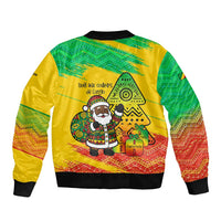 Congo Christmas Bomber Jacket with African Santa Tribal Tree and Colorful Gift Design - Wonder Print Shop