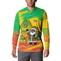 Congo Christmas Button Sweatshirt with African Santa Tribal Tree and Colorful Gift Design - Wonder Print Shop