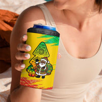 Congo Christmas 4 in 1 Can Cooler Tumbler with African Santa Tribal Tree and Colorful Gift Design - Wonder Print Shop