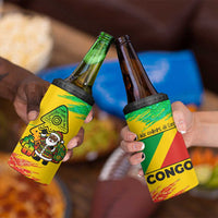 Congo Christmas 4 in 1 Can Cooler Tumbler with African Santa Tribal Tree and Colorful Gift Design - Wonder Print Shop