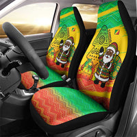 Congo Christmas Car Seat Cover with African Santa Tribal Tree and Colorful Gift Design - Wonder Print Shop