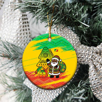 Congo Christmas Ceramic Ornament with African Santa Tribal Tree and Colorful Gift Design - Wonder Print Shop