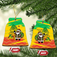 Congo Christmas Ceramic Ornament with African Santa Tribal Tree and Colorful Gift Design - Wonder Print Shop