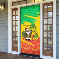 Congo Christmas Door Cover with African Santa Tribal Tree and Colorful Gift Design - Wonder Print Shop