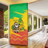 Congo Christmas Door Cover with African Santa Tribal Tree and Colorful Gift Design - Wonder Print Shop