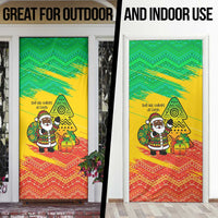 Congo Christmas Door Cover with African Santa Tribal Tree and Colorful Gift Design - Wonder Print Shop