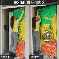 Congo Christmas Door Cover with African Santa Tribal Tree and Colorful Gift Design - Wonder Print Shop