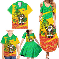 Congo Christmas Family Matching Summer Maxi Dress and Hawaiian Shirt with African Santa Tribal Tree and Colorful Gift Design - Wonder Print Shop