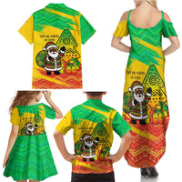 Congo Christmas Family Matching Summer Maxi Dress and Hawaiian Shirt with African Santa Tribal Tree and Colorful Gift Design - Wonder Print Shop