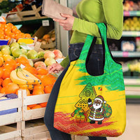 Congo Christmas Grocery Bag with African Santa Tribal Tree and Colorful Gift Design - Wonder Print Shop