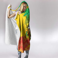 Congo Christmas Hooded Blanket with African Santa Tribal Tree and Colorful Gift Design - Wonder Print Shop