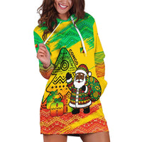 Congo Christmas Hoodie Dress with African Santa Tribal Tree and Colorful Gift Design - Wonder Print Shop
