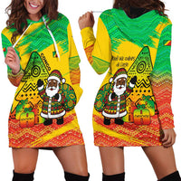 Congo Christmas Hoodie Dress with African Santa Tribal Tree and Colorful Gift Design - Wonder Print Shop