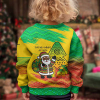 Congo Christmas Kid Ugly Christmas Sweater with African Santa Tribal Tree and Colorful Gift Design - Wonder Print Shop