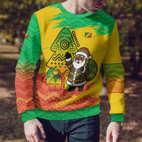 Congo Christmas Ugly Christmas Sweater with African Santa Tribal Tree and Colorful Gift Design - Wonder Print Shop