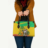 Congo Christmas Leather Bag with African Santa Tribal Tree and Colorful Gift Design - Wonder Print Shop
