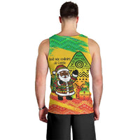 Congo Christmas Men Tank Top with African Santa Tribal Tree and Colorful Gift Design - Wonder Print Shop