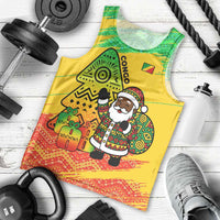 Congo Christmas Men Tank Top with African Santa Tribal Tree and Colorful Gift Design - Wonder Print Shop