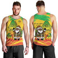 Congo Christmas Men Tank Top with African Santa Tribal Tree and Colorful Gift Design - Wonder Print Shop