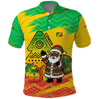 Congo Christmas Polo Shirt with African Santa Tribal Tree and Colorful Gift Design - Wonder Print Shop