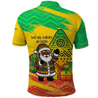Congo Christmas Polo Shirt with African Santa Tribal Tree and Colorful Gift Design - Wonder Print Shop