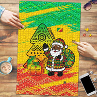 Congo Christmas Puzzle with African Santa Tribal Tree and Colorful Gift Design - Wonder Print Shop