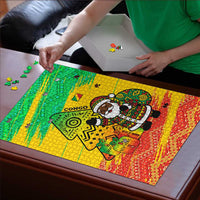 Congo Christmas Puzzle with African Santa Tribal Tree and Colorful Gift Design - Wonder Print Shop