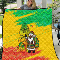 Congo Christmas Quilt with African Santa Tribal Tree and Colorful Gift Design - Wonder Print Shop