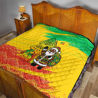 Congo Christmas Quilt with African Santa Tribal Tree and Colorful Gift Design - Wonder Print Shop