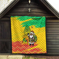 Congo Christmas Quilt with African Santa Tribal Tree and Colorful Gift Design - Wonder Print Shop