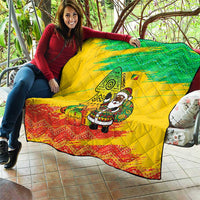 Congo Christmas Quilt with African Santa Tribal Tree and Colorful Gift Design - Wonder Print Shop