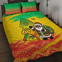 Congo Christmas Quilt Bed Set with African Santa Tribal Tree and Colorful Gift Design - Wonder Print Shop