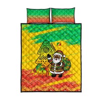 Congo Christmas Quilt Bed Set with African Santa Tribal Tree and Colorful Gift Design - Wonder Print Shop