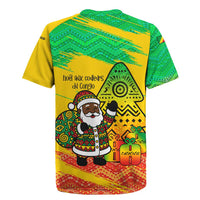 Congo Christmas Rugby Jersey with African Santa Tribal Tree and Colorful Gift Design - Wonder Print Shop
